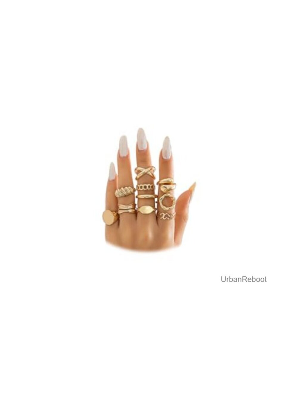 Stackable Knuckle Rings Set for Women, Open Adjustable Midi Rings, Gold Plated